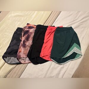 Set of Five Athletic Shorts in Various Colors